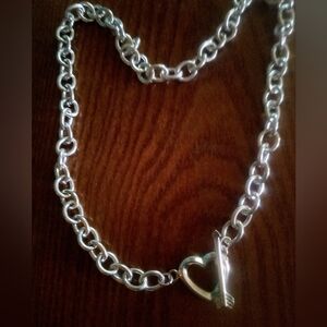 Stylish Silver Heart Pendant Necklace